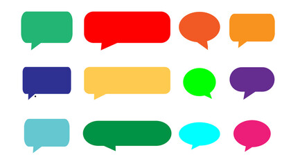 set of colorful speech bubbles
