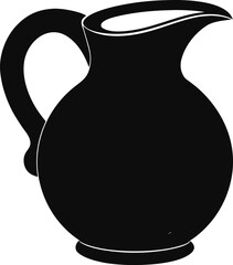 black and white ceramic jug