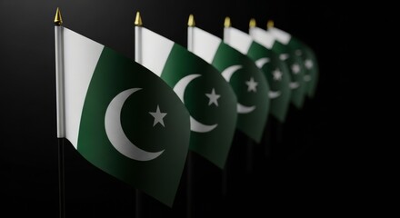 Row of Pakistani Flags &ndash; Symbol of Unity and National Pride