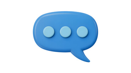 Fototapeta premium Blue message speech bubble communication chat dialog text talk conversation comment icon symbol vector 3d render on transparent background