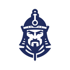 Ancient Mongol Warrior Silhouette Logo Style Illustration