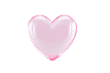 Fototapeta premium 3D Render Pink Transparent Heart isolated on white transparent background