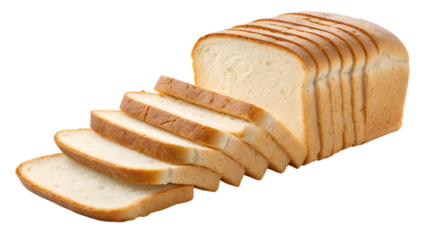 loaf of slice sandwich bread isolated on transparent background