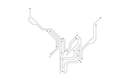 Technology black circuit diagram concept. High-tech circuit board connection system.Vector abstract technology