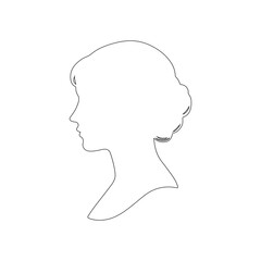 Silhouette of a woman head profile vector illustration