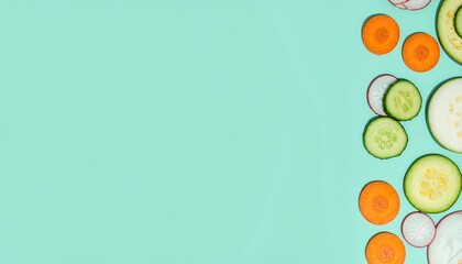 Vibrant veggie slices offer healthy summer vibes for your food blog or wellness campaign recipe inspiration