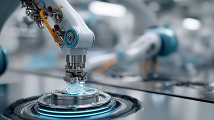 multi-axis robot performing quality check