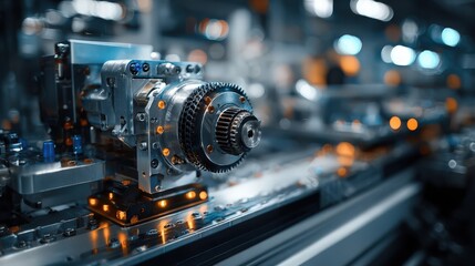 Fototapeta premium industrial IoT sensors on modern machinery