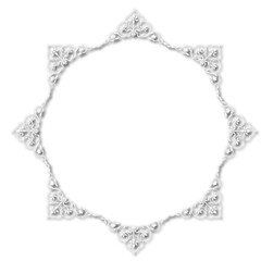 White beautiful vintage vector frame on a white background. SVG