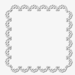White beautiful vintage vector frame on a white background. SVG