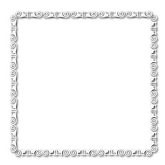 White beautiful vintage vector frame on a white background. SVG