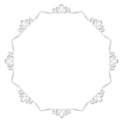 White beautiful vintage vector frame on a white background. SVG
