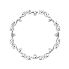White beautiful vintage vector frame on a white background. SVG
