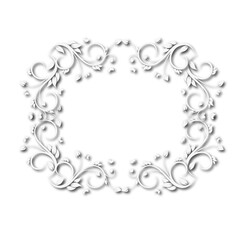 White beautiful vintage vector frame on a white background. SVG