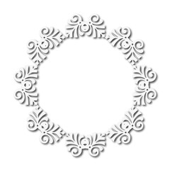 White beautiful vintage vector frame on a white background. SVG