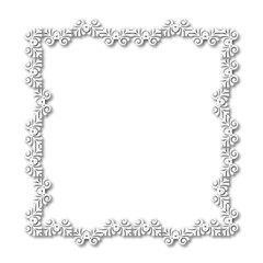 White beautiful vintage vector frame on a white background. SVG