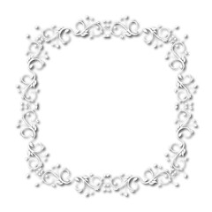 White beautiful vintage vector frame on a white background. SVG