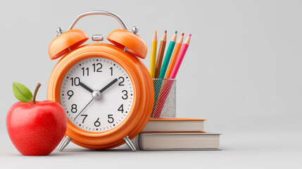 The composition is minimalistic and bright, conveying associations with studying, school and the beginning of a new day.