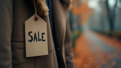 autumn jacket on sale with park in the background