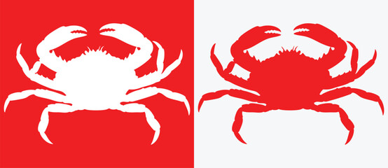 Red and white logo icon for a seafood restaurant.