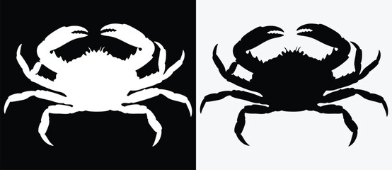 Black and white logo icon for a seafood restaurant. 