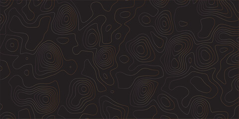 Abstract black colorful gradient Topographic line map pattern background. Contour elevation topographic and textured Background Modern design with black background with topographic wavy Patte and dot	