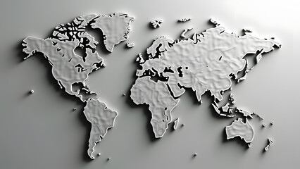 illustration world map in neutral colors