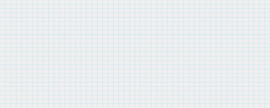 White notebook sheet with blue grid banner