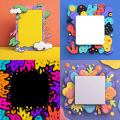 Colorful Abstract Banner with Blank Space for Text