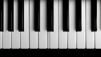 Fototapeta premium Close-up view of piano keys, black and white