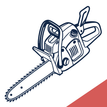 chainsaw outline drawing on white background clip art preview