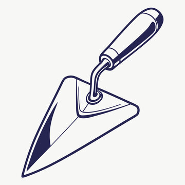 trowel outline drawing, construction tool clip art preview