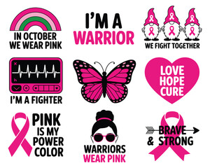 Obraz premium Breast Cancer Awareness Collection with Pink Accents