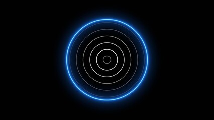 Neon light Plane radar, Ship radar icon concept background 4k illustration.