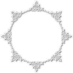 White beautiful vintage frame on a transparent background.PNG, 300 DPI