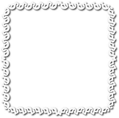 White beautiful vintage frame on a transparent background.PNG, 300 DPI