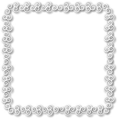 White beautiful vintage frame on a transparent background.PNG, 300 DPI