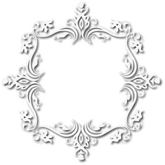 White beautiful vintage frame on a transparent background.PNG, 300 DPI