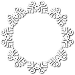 White beautiful vintage frame on a transparent background.PNG, 300 DPI