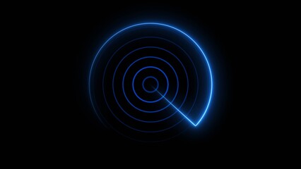 Technology Neon light Plane radar, Ship radar icon concept background illustration.	