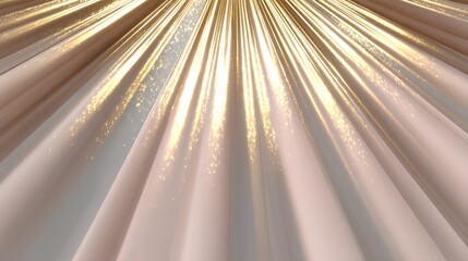 Golden radiant beams cascading downward with shimmering highlights on soft background, abstract elegant illumination design for modern creative visuals