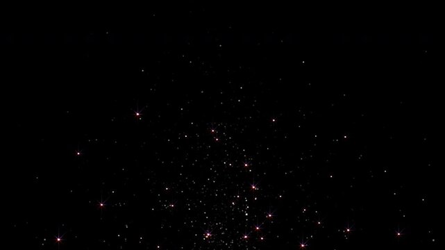 Abstract animation concept of stars and particles. 4k loop bokeh background with light glitter particles