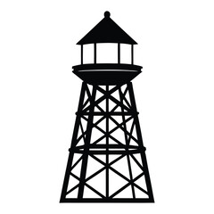 a black and white illustration of a lighthouse