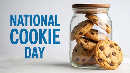 Chocolate chip cookies in a jar National Cookie Day