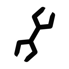 Black Wrench Icon Illustration for Settings or Maintenance (Transparent PNG)