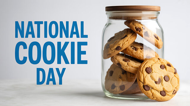 Chocolate chip cookies in a jar National Cookie Day