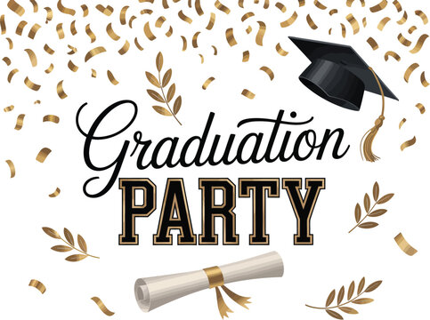Celebrate Your Milestone Graduation Party Invitation with Confetti and Diploma