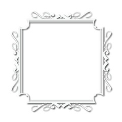 White beautiful vintage vector frame on a white background. EPS 10