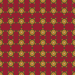 A festive ikat-inspired seamless pattern featuring traditional geometric motifs in classic Christmas colors. Perfect for holiday wrapping paper, textiles, home décor, gift packaging, greeting cards.