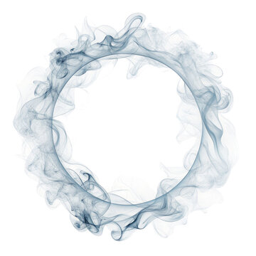 Abstract Smoke Ring Circular Design, Isolated on Transparent Background, Smoke Art, Graphic Element, Smoke, Ring, Design